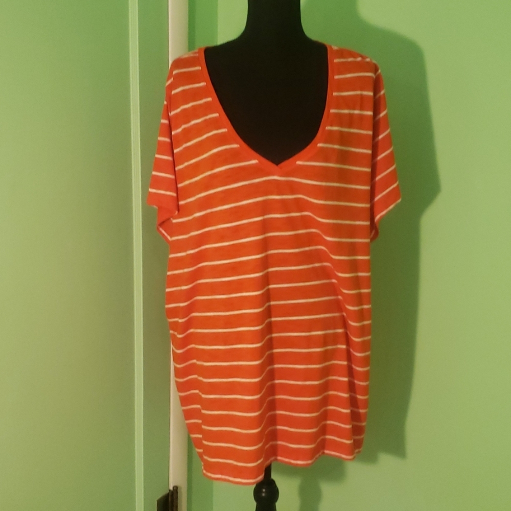 Ava Viva orange and white striped tshirt.
